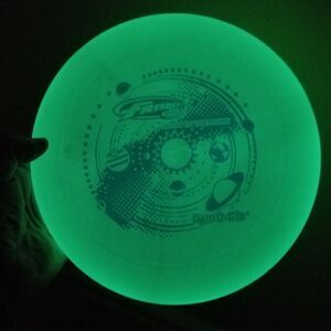 Wham-O Frisbee Glow in the Dark Dyn-O-Glo Flying Disc Space Cosmic